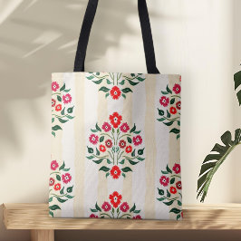 Astors Boeket Rode Bloem Naadloos Patroon Tote Bag