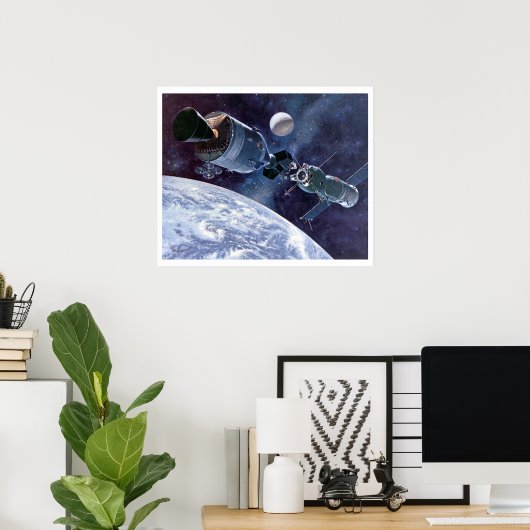 ASTP Docking Apollo Soyuz Spacecraft Poster (Thuiskantoor)