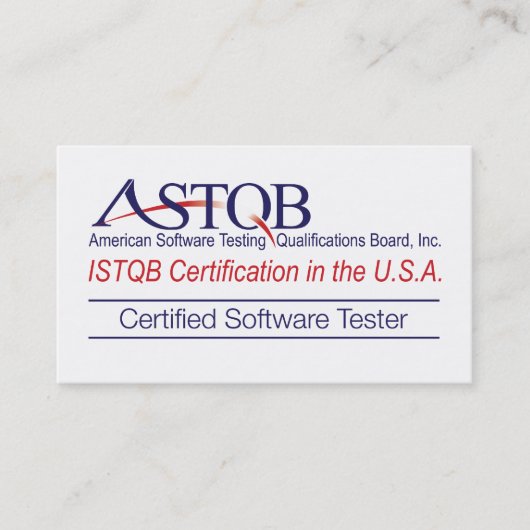 ASTQB Certified Software Tester Visitekaartjes (Voorkant)