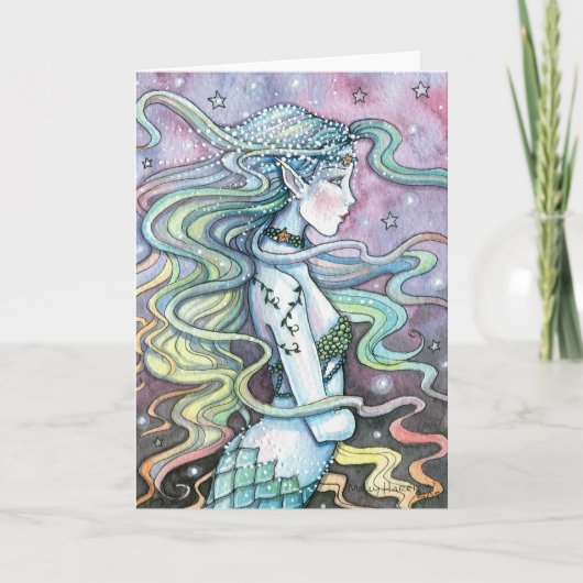 Astra Celestial Mermaid Art Kaart Notecard (Voorkant)