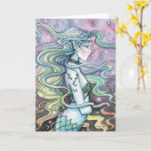 Astra Celestial Mermaid Art Kaart Notecard (Gele Bloem)
