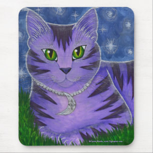 Astra Celestial Moon Star Cat Fantasy Art Mousepad Muismat