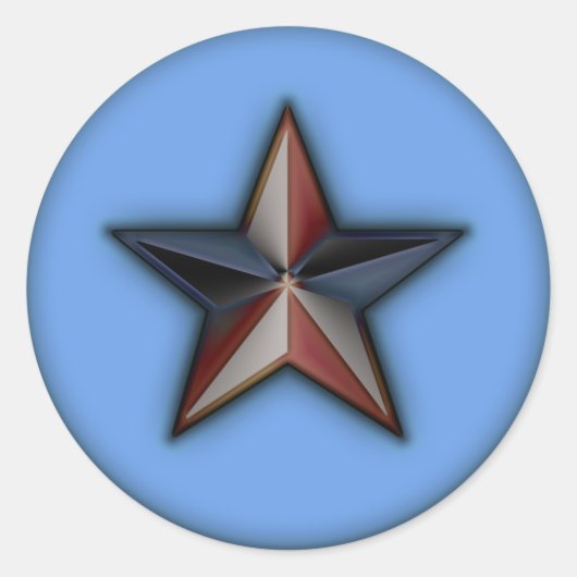 Astra Metallica Blue Ronde Sticker (Voorkant)