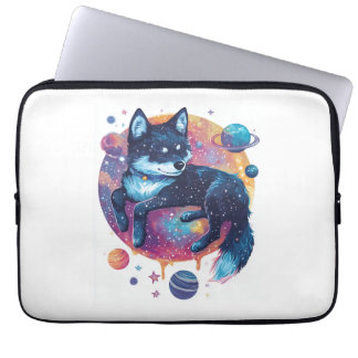 Astral Akita - Kosmische Ruimte Hond Laptop Sleeve