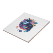Astral Akita Kosmische Ruimte Hond Tegeltje (Zijkant)