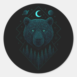 Astral Bear - Cosmic Strength Power Ronde Sticker