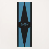 Astral Blue met aparte zwarte accenten persoonlijk Yogamat (Voorkant)