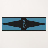 Astral Blue met aparte zwarte accenten persoonlijk Yogamat (Voorkant (horizontaal))