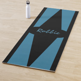 Astral Blue met aparte zwarte accenten persoonlijk Yogamat