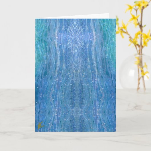Astral Body Shimmers Blue Natuur Meditatie Kaart (Gele Bloem)