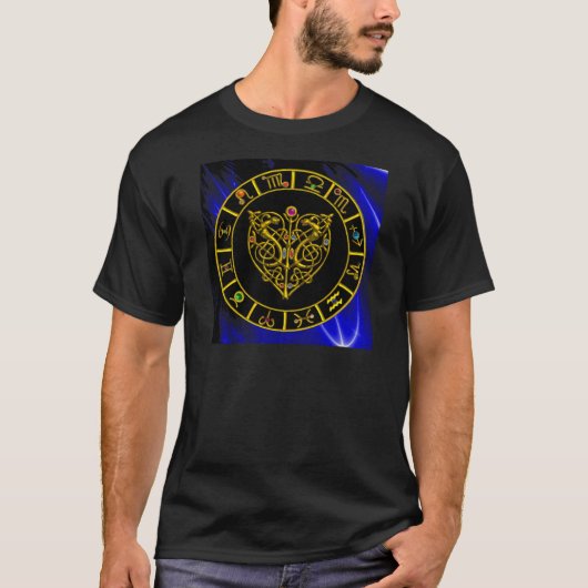 ASTRAL CELTIC HEART Zodiac Signs, Astrology Chart T-shirt (Voorkant)