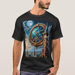 Astral Clocktower Fantasy City T-shirt
