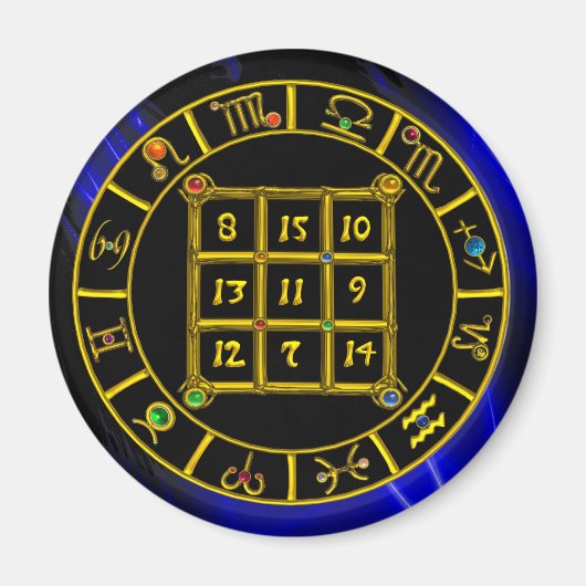 ASTRAL CODE, MAGIC SQUARE 33 Zodiac Astrology Char Magneet (Voorkant)