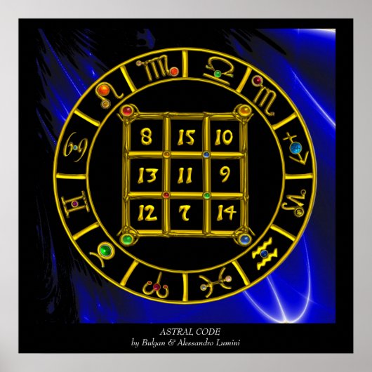 ASTRAL CODE, MAGIC SQUARE 33 Zodiac Astrology Char Poster (Voorkant)