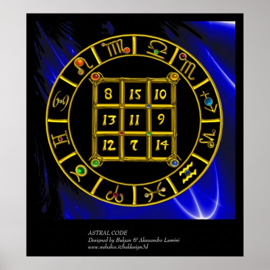 ASTRAL CODE, MAGIC SQUARE 33 Zodiac Astrology Char Poster (Voorkant)