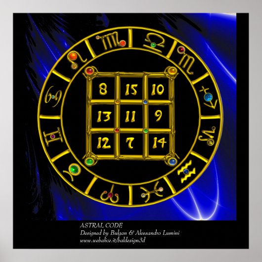 ASTRAL CODE, MAGIC SQUARE 33 Zodiac Astrology Char Poster (Voorkant)
