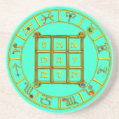 ASTRAL CODE, MAGIC SQUARE 33 Zodiac Astrology Char Zandsteen Onderzetter (Voorkant)