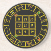 ASTRAL CODE, MAGIC SQUARE 33 Zodiac Astrology Char Zandsteen Onderzetter (Voorkant)