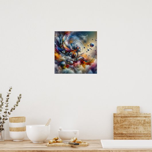 Astral Dance - Abstracte vrouw - Surreal Art Poster (Keuken)