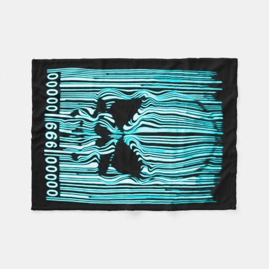 Astral Demon Barcode 666 Fleece Deken (Voorkant (Horizontaal))