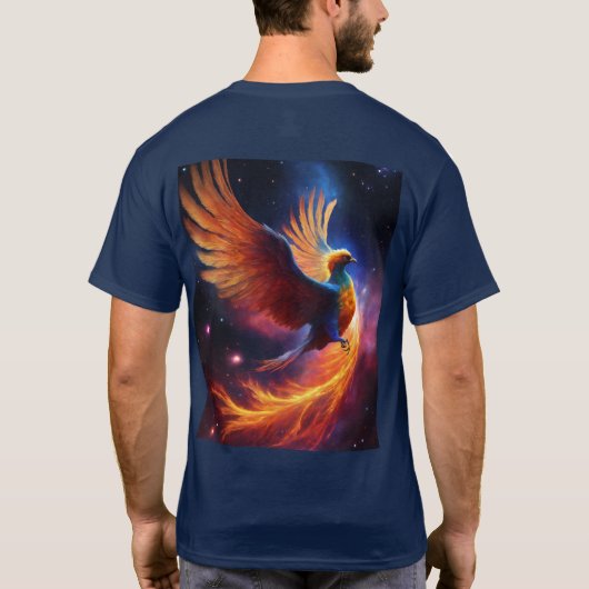 Astral Flame: Nebula Phoenix Design T-shirt (Achterkant)