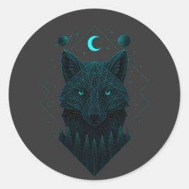 Astral Fox - Kosmisch Slimme Geest Ronde Sticker