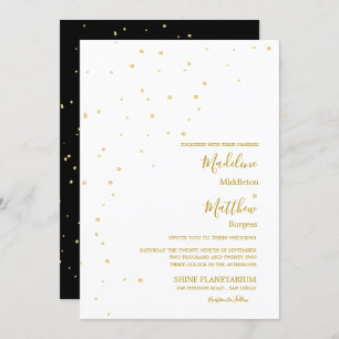 Astral Gold Spots Black Evening Wedding Kaart