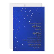 Astral Gold Stars Blue Evening Wedding