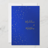 Astral Gold Stars Blue Evening Wedding Kaart (Achterkant)