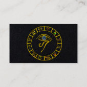 ASTRAL HORUS EYE, ASTROLOGIE ZODIAC KAART Zwart Visitekaartje (Achterkant)