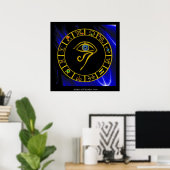 ASTRAL HORUS EYE ,BLUE TALISMAN Astrology Chart Poster (Thuiskantoor)