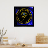 ASTRAL HORUS EYE ,BLUE TALISMAN Astrology Chart Poster (Keuken)