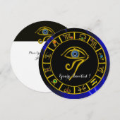 ASTRAL HORUS EYE BLUE TALISMAN Gold ZodiaChart Kaart (Voorkant / Achterkant)