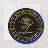 ASTRAL HORUS EYE BLUE TALISMAN Gold ZodiaChart Kaart (Voorkant)