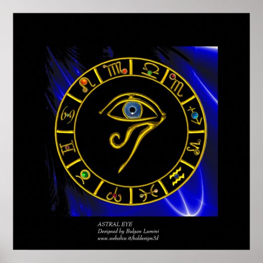 ASTRAL HORUS EYE / BLUE TALISMAN ZodiaChart Poster (Voorkant)