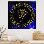 ASTRAL HORUS EYE / BLUE TALISMAN ZodiaChart Poster (Keuken)