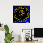 ASTRAL HORUS OOG / BLAUWE TALISMAN Zodiac Chart Poster (Thuiskantoor)