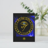 ASTRAL HORUS OYE, BLUE TALISMAN Astrology Chart Briefkaart (Staand voorkant)