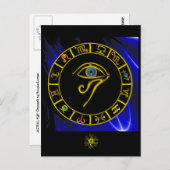 ASTRAL HORUS OYE, BLUE TALISMAN Astrology Chart Briefkaart (Voorkant / Achterkant)