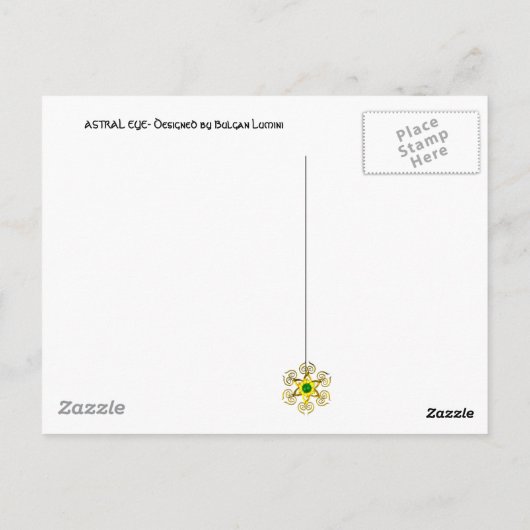 ASTRAL HORUS OYE, BLUE TALISMAN Astrology Chart Briefkaart (Achterkant)