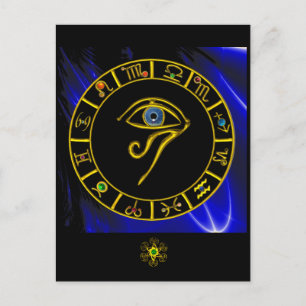 ASTRAL HORUS OYE, BLUE TALISMAN Astrology Chart Briefkaart