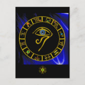 ASTRAL HORUS OYE, BLUE TALISMAN Astrology Chart Briefkaart (Voorkant)