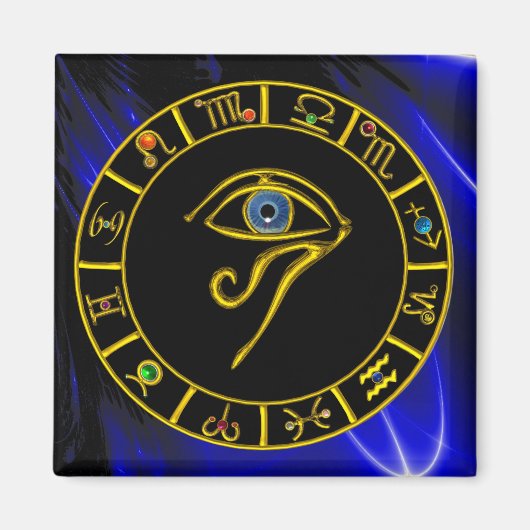 ASTRAL HORUS OYE, BLUE TALISMAN Astrology Chart Magneet (Voorkant)