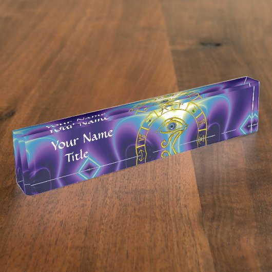 ASTRAL HORUS OYE, BLUE TALISMAN Astrology Chart Naambordje (Zijkant)