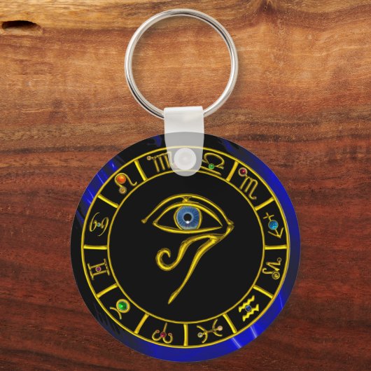 ASTRAL HORUS OYE, BLUE TALISMAN Astrology Chart Sleutelhanger (Voorkant)