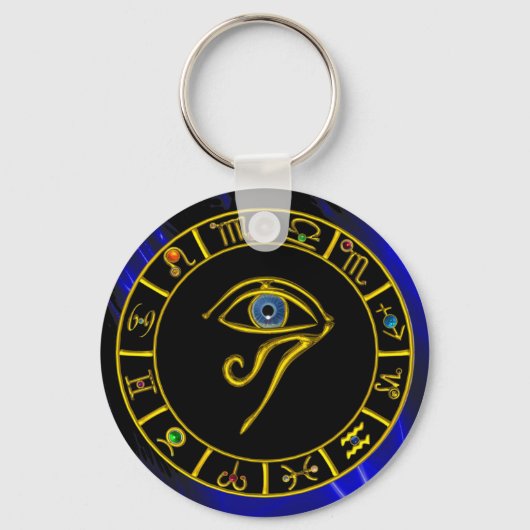 ASTRAL HORUS OYE, BLUE TALISMAN Astrology Chart Sleutelhanger (Achterkant)