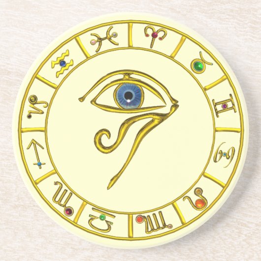 ASTRAL HORUS OYE, BLUE TALISMAN Astrology Chart Zandsteen Onderzetter (Voorkant)