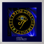 ASTRAL HORUS OYE, BLUE TALISMAN GOLD ZODIAC CHART POSTER (Voorkant)