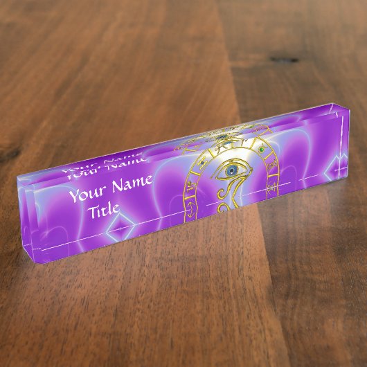 ASTRAL HORUS OYE, BLUE TALISMAN ZodiaChart, Roze Naambordje (Zijkant)