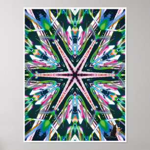 Astral Kinetic Collage Kaleidoscoop Poster